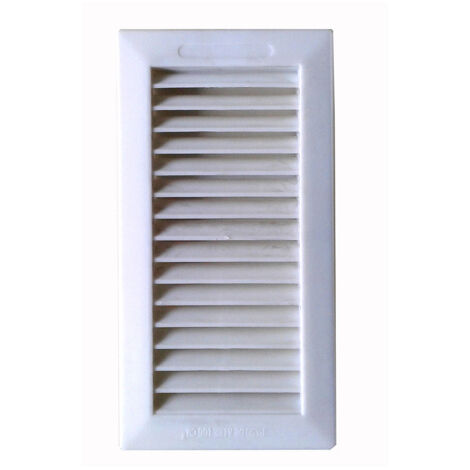 Grille Encastrable avec Languette 13,3x26cm+Cadre ABS Blanc (G)