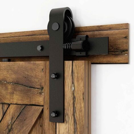 TSMST Rail de porte coulissante avec amortisseur, fixation sur côté porte, Porte Simple 304CM,Portes non incluses