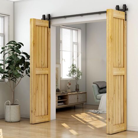 Rail de porte coulissante 384 cm – Système pliant pour 4 portes – Fixation murale – Capacité 150 kg par porte – Silencieux avec roulettes nylon