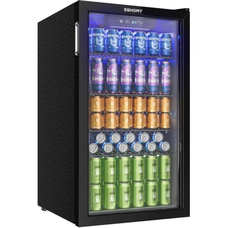Réfrigérateur à boissons EUHOMY 90L,mini-réfrigérateur pour 126 ,pour la maison, le bar ou le bureau