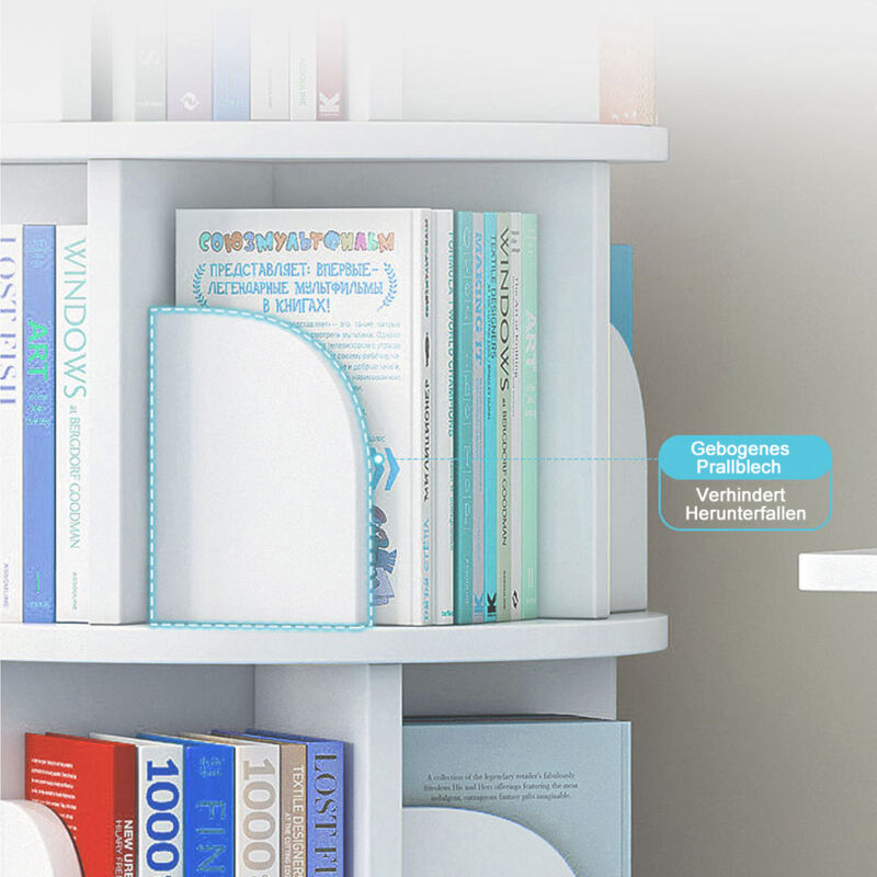 Drehbares Bücherregal 360° – 3/4/5 Etagen Aus Bambus & Acryl, Platzsparend & Flexibel