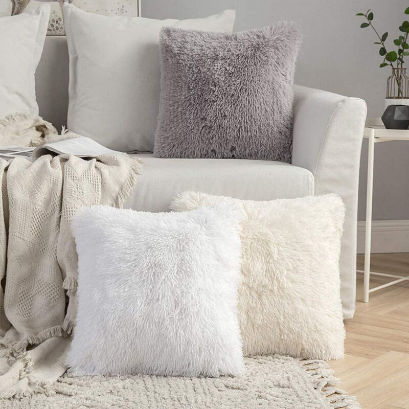 KOELL Deko Kissen Geflochten 180cm - Velours Zierkissen Beige Für Wohnzimmer