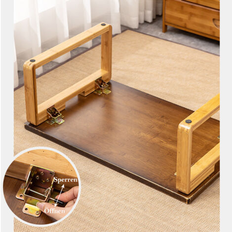 Bambus-Bett-Tablett Mit Verstellbaren Beinen – 2 Stück, Mit Griffen & Handyhalter, Frühstückstablett Für Bett & Sofa