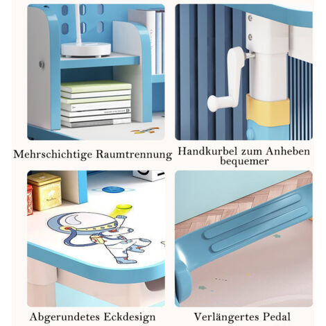 Produktbild von Kinder Schreibtisch Höhenverstellbar Kinderschreibtisch - Stuhl-Set, Höhenverstellbar, Schultisch Für Kinder, Geschenk Inklusive Großem Schreibbrett Schreibtisch Kinder Höhenverstellbar