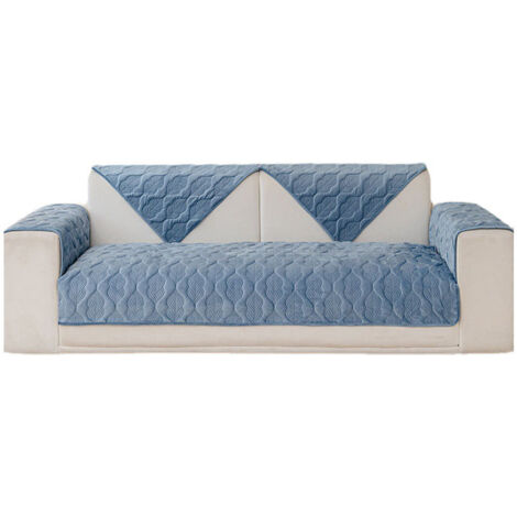 Weiche Sofa Kissenbezüge - rutschfeste Sofaabdeckungen 1 2 3 Sitzer Couchabdeckungen, Ecke Sofa Kissen Abdeckung L Form Möbelschutz für Wohnzimmer – Blau 90x180cm