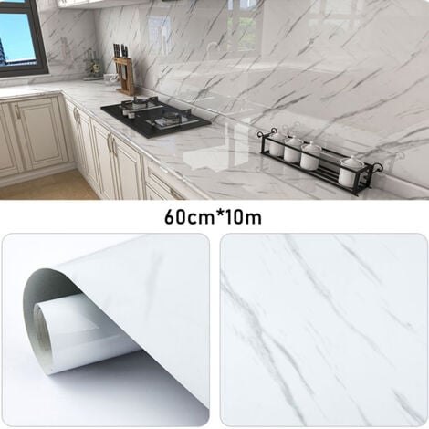 AMOYUN Fliesenaufkleber 30x60cm - 10 Stück Marmor Design | Selbstklebend | PVC Spritzschutz | Für Küche & Bad