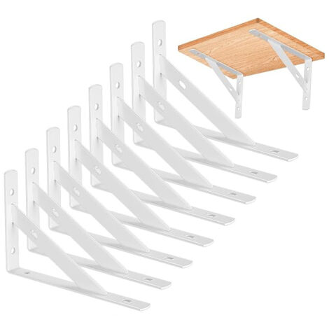 8 Stück Regalwinkel 90 Grad, Regalträger, Regalhalter Metall, Regalhalterung, Winkel Regal, Wandhalterung Regal, Wandregal Halterung, Schwerlastträger – Weiß 150x95mm