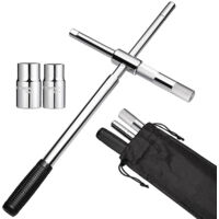 Radmutternschlüssel Set Teleskop Radschlüssel Auto Reifenwechsel 17mm/19mm/21mm/23mm Kreuzschlüssel Aufbewahrungstasche Kreuzschlitzschlüssel mit 2 Standardbuchsen Radkreuz für Autoreifen