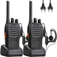 Walkie Talkie 16 Kanäle Wiederaufladbares Walkie Talkie 1500mAh, Professionelle PMR-Funkgeräte Reichweite 3-5 km, für Baustellen, Wandern, Sicherheit BF-88E, 2er-Pack