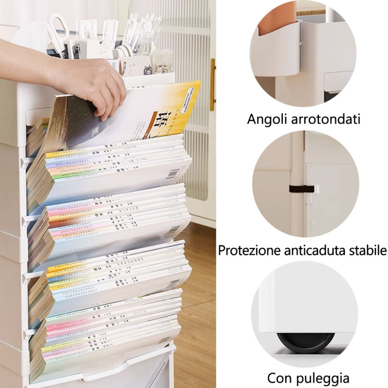 RUBOXA Organizer Per Cassetti, 4 Pezzi Con 45 Scomparti - Divisori In Tessuto Grigio Per Biancheria Intima, Reggiseni E Calzini - Soluzione Pieghevole E Traspirante - 5