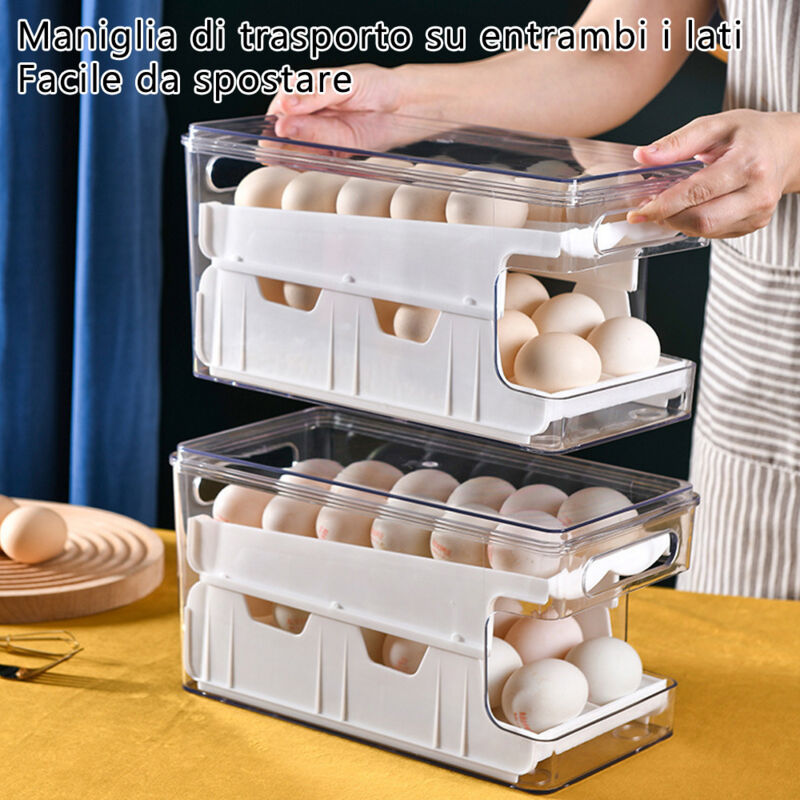 Contenitore Uova Per Frigorifero 14 Posti - Con Coperchio Trasparente - Foto 4
