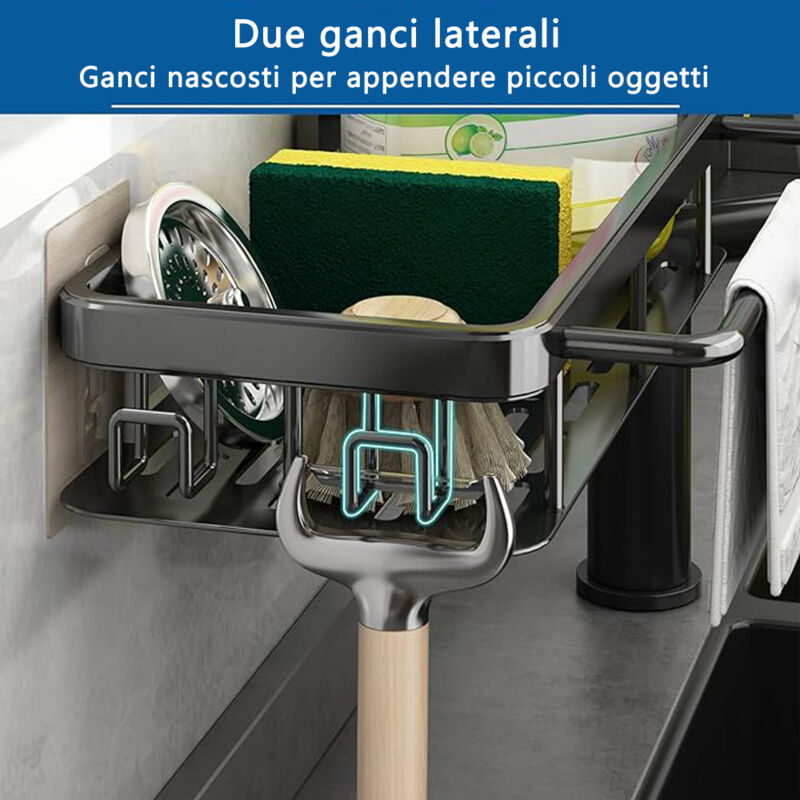 Portaspugna Per Lavello Da Cucina, 4 Pezzi, Portaspugna Autoadesivo Per Lavello Portaspugna Da Cucina Portaspugna Per Spugne Spazzole Strofinacci Bagno 49 Cm 49 Cm 33 Cm 87924257