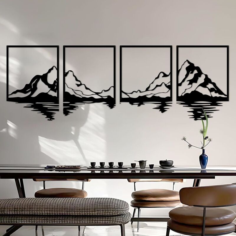 4 Decorazioni da Parete di Disegno a Linee Singola Moderna Femminile Arte da Muro di Donna