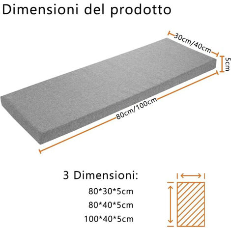 HANHAN - Cuscino per panca, per 2-3 posti, antiscivolo, tappetino