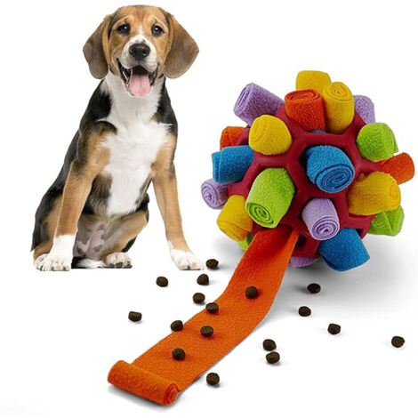 Palla da fiuto per cani, Giocattoli Puzzle per Cani giocattolo interattivo Portatile, giocattolo per l'alimentazione per cani di piccola, media, taglia - rosso (1/5)