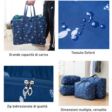 Borse Trasloco 180L Impermeabili - 8 Sacche Extra Large Per Vestiti E Oggetti Ingombranti - Foto 8