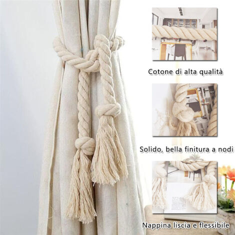 Fermatenda Boho Gorgecraft In Cotone - 2 Pezzi Con Perline Di Legno