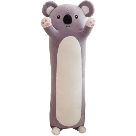 Lungo Panda Peluche Cuscino Carino, Panda Body Cuscino Peluche Bambola Giocattolo Morbido Panda Peluche Giocattolo Kawaii Cuscino Regalo per Bambini Fidanzata - Grigio 50cm