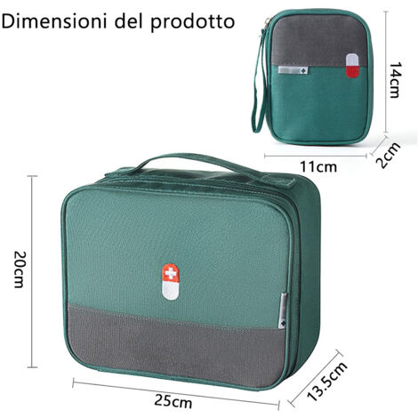 CPYJW 2 Pezzi kit pronto soccorso da viaggio,Primo Soccorso Vuota Piccola Borsa Porta Medicine Mini Kit di Pronto Soccorso kit di pronto soccorso Stoccaggio Della Medicina per Casa Ufficio Esterno