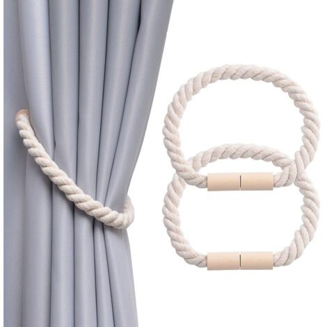 Fermatende Magnetici In Cotone Intrecciato A Mano - Confezione Da 4, Beige Scuro, Con Magneti Antiruggine, Senza Fori