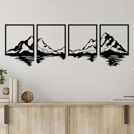 Set Di 4 Targhe Decorative In Metallo Vintage Per Parete - 40x10 Cm - Foto 8