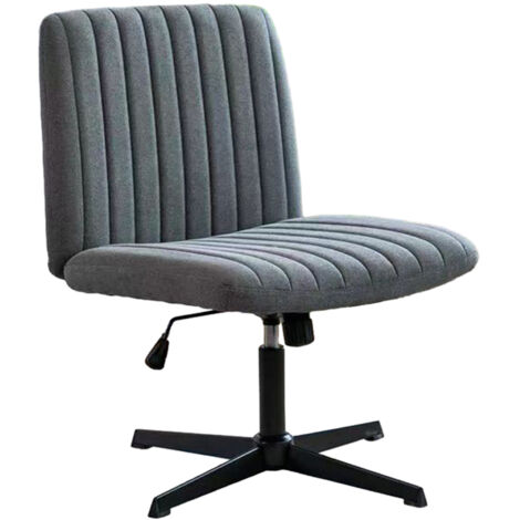 Sedia Da Ufficio Senza Braccioli Regolabile - Ergonomica Beige Con Base Incrociata - Foto 2