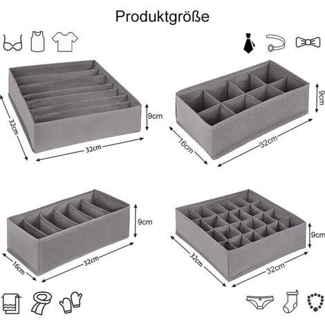 Organizer per cassetti 7 scomparti per biancheria intima in tessuto box
