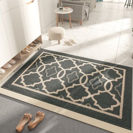 Zerbino Ingresso Esterno, Tappeto Impermeabile, Zerbini Antiscivolo Lavabile, Zerbino d'Ingresso con Microfibre Morbide Assorbenti per Ingresso, Porta e Corridoio - Grigio scuro 90 x 150 cm (1/5)