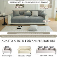 Copridivano In Ciniglia Lavabile WEYOND - Utilizzo Bifacciale, Perfetto Per Divani Angolari, 3 Posti E Animali Domestici (Bianco, 180x380 Cm)