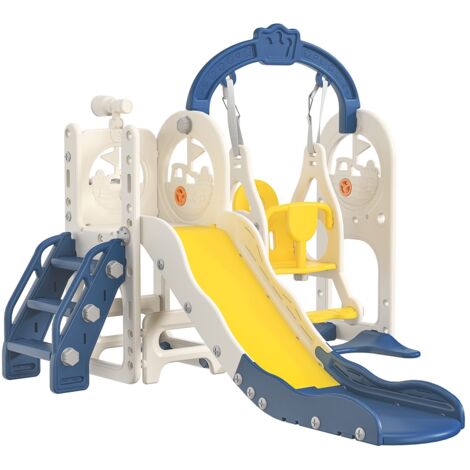 Scivolo Per Bambini 4 In 1 Scivolo Da Giardino Con Canestro Da Basket Anello Da Lancio Per Imparare L Inglese Rosso 91580594