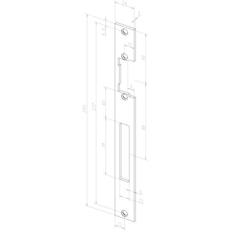 Flachschließbl.690 VA ma ktg.B.24xL.250mm DIN L/R ASSA ABLOY