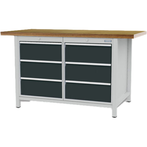 Bedrunka+Hirth Kastenwerkbank Breite 1.500 mm R 18-24 6x Schublade BxTxH 1.500x750x859 mm - 03.14.33VZ (1/5)