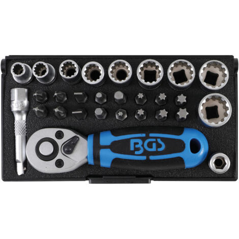 BGS Steckschlüssel-Satz Antrieb 6,3 mm (1/4") 28tlg. - 2143 (1/4)