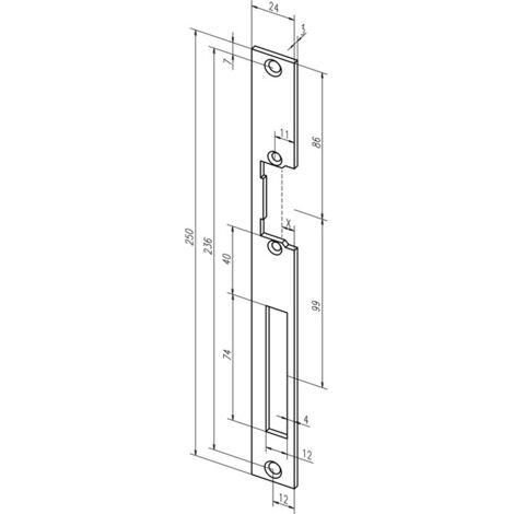 ASSA ABLOY Flachschließbl.338 STA verz.ktg.B.24xL.250mm DIN L/R - -33841