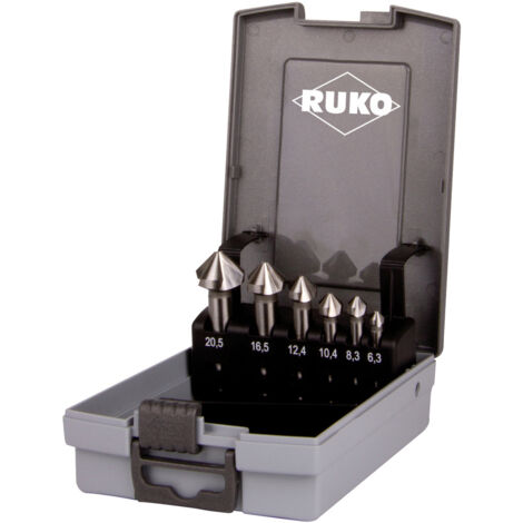 RUKO  102152ERO Kegelsenker-Set 6teilig 6.3 mm, 8.3 mm, 10.4 mm, 12.4 mm, 16.5 mm, 20.5 mm HSSE-Co 5