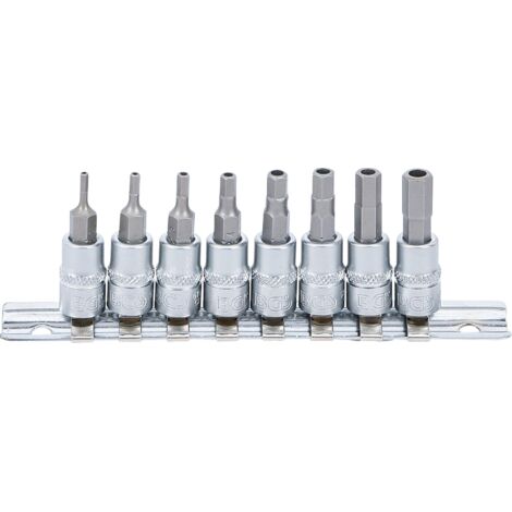 BGS Bit-Einsatz-Satz Antrieb Innenvierkant 6,3 mm (1/4") Innensechskant mit Bohrung 2 - 7 mm 8tlg. - 5156 (1/3)