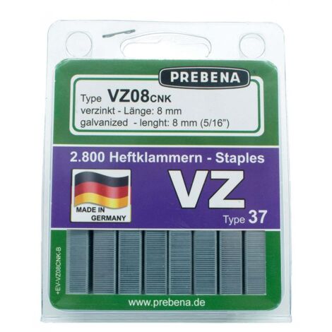 Prebena Heftklammern 8 mm verzinkt im Blister - VZ08CNK-B (1/2)