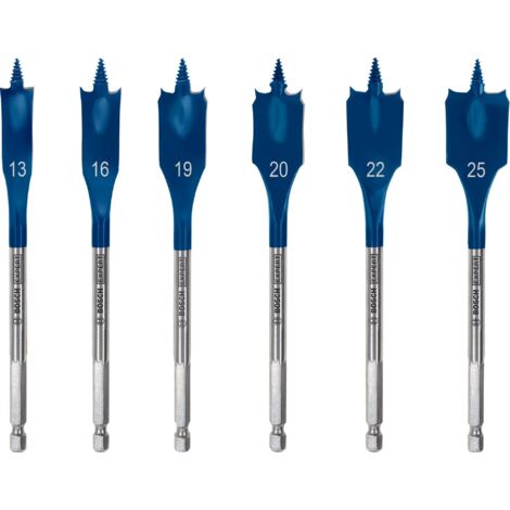 Bosch Expert SelfCut Speed Flachfräsbohrer-Set 13/16/19/20/22/25 mm 6tlg. - 2608900333