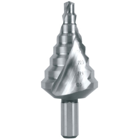 RUKO Stufenbohrer HSS spiralgenutet mit Kreuzanschliff 8 Stufen Ø 6 - 32 mm - 101057