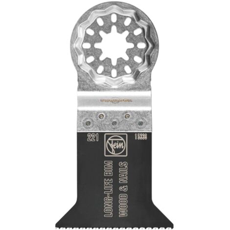 Hoja De Sierra Bimetal E-Cut Long Life FEIN - Para Madera, Pladur Y Plástico, Tamaño 65x50 Mm, Compatible Starlock Plus