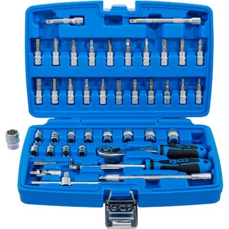 BGS Steckschlüssel-Satz Antrieb 6,3 mm (1/4&quot) 46tlg. - 2145 (1/4)