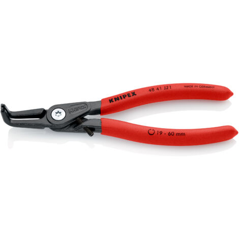 KNIPEX 48 41 J21 Präzisions-Sicherungsringzange für Innenringe in Bohrungen mit rutschhemmendem Kunststoff überzogen grau atramentiert 165 mm