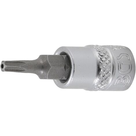 BGS Bit-Einsatz Antrieb Innenvierkant 6,3 mm (1/4") T-Profil (für Torx) mit Bohrung T15 - 2358 (1/2)