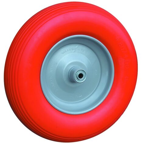 müba Rad aus polymerem Gummi, mit Kugellagerfelge und Achse, 400x100 mm