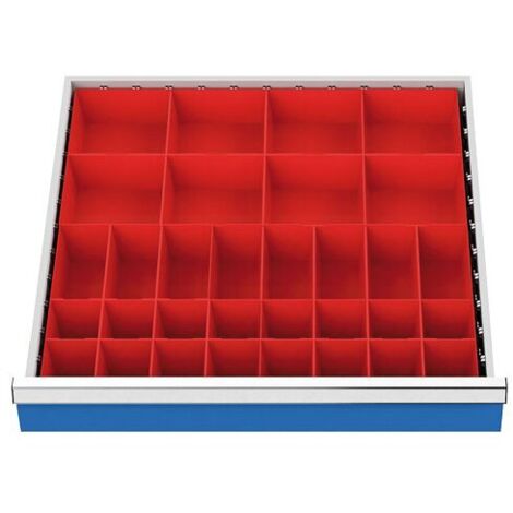 Bedrunka+Hirth Schubladeneinteilung R 24-24 mit Kleinteilekästen für Front 50/75 mm BxT 600 x 600 mm  - 132A (1/3)