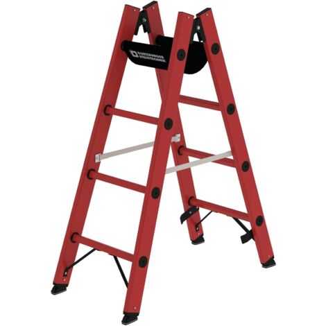 MUNK Vollkunststoff Stehleiter beidseitig begehbar 2x4 Sprossen
