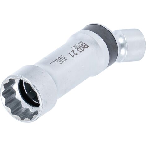 Zündkerzen-Gelenkeinsatz Zwölfkant mit Haltefeder  Antrieb Innenvierkant 10 mm (3/8")  SW 21 mm (1/4)