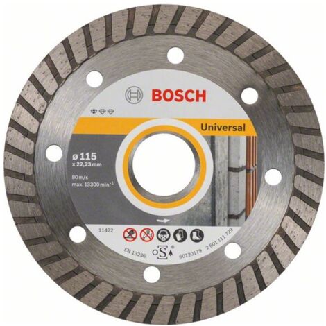 Bosch 10x Diamanttrennscheibe Standard for Universal Turbo, 115x22,23x2x10 mm - 2608603249