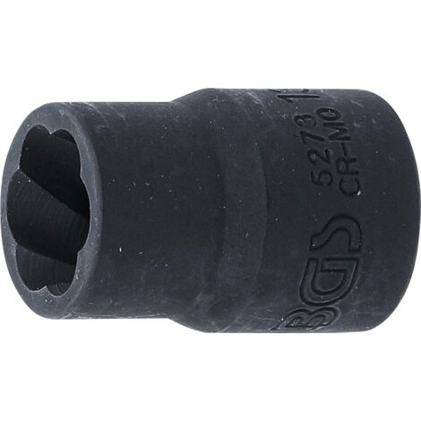 BGS Spiral-Profil-Steckschlüssel-Einsatz / Schraubenausdreher Antrieb Innenvierkant 10 mm (3/8") SW 13 mm - 5273