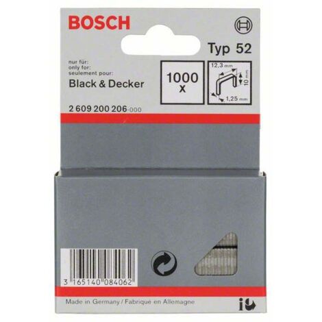 Bosch Flachdrahtklammer Typ 52, 12,3 x 1,25 x 10 mm -2609200206